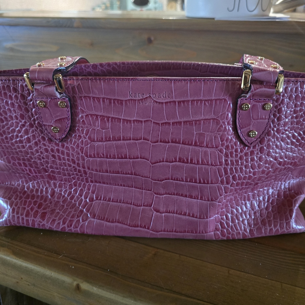 Kate Spade Pink Croc-Embossed Bag